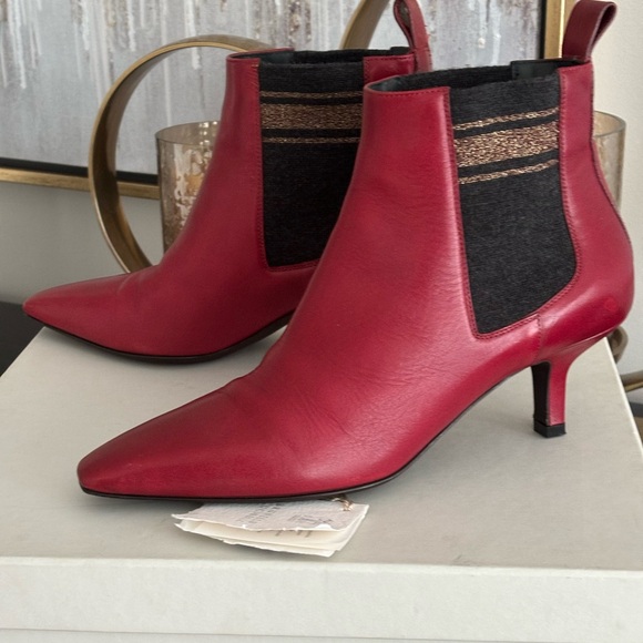 Brunello Cucinelli Leather Acne Boots; Excellent condition; Size 38; Burgundy ; - Picture 3 of 12
